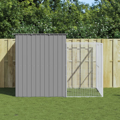 vidaXL Dog House Light Grey Galvanized Steel Medium Durable Dog House
