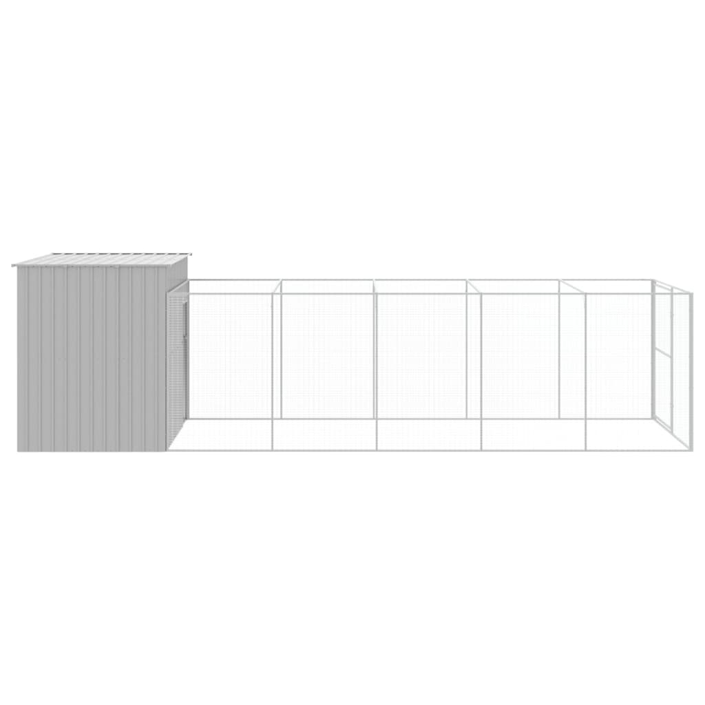 vidaXL Dog House Light grey Galvanized steel Large Durable Dog House