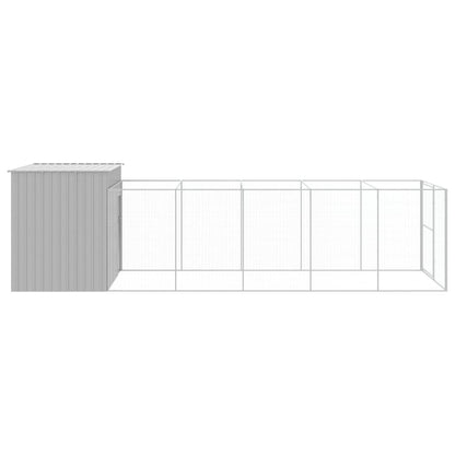 vidaXL Dog House Light grey Galvanized steel Large Durable Dog House