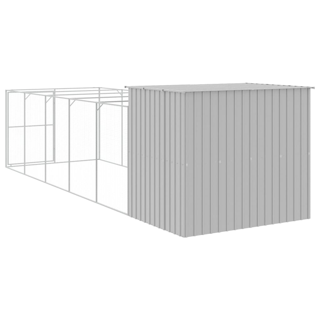 vidaXL Dog House Light grey Galvanized steel Large Durable Dog House