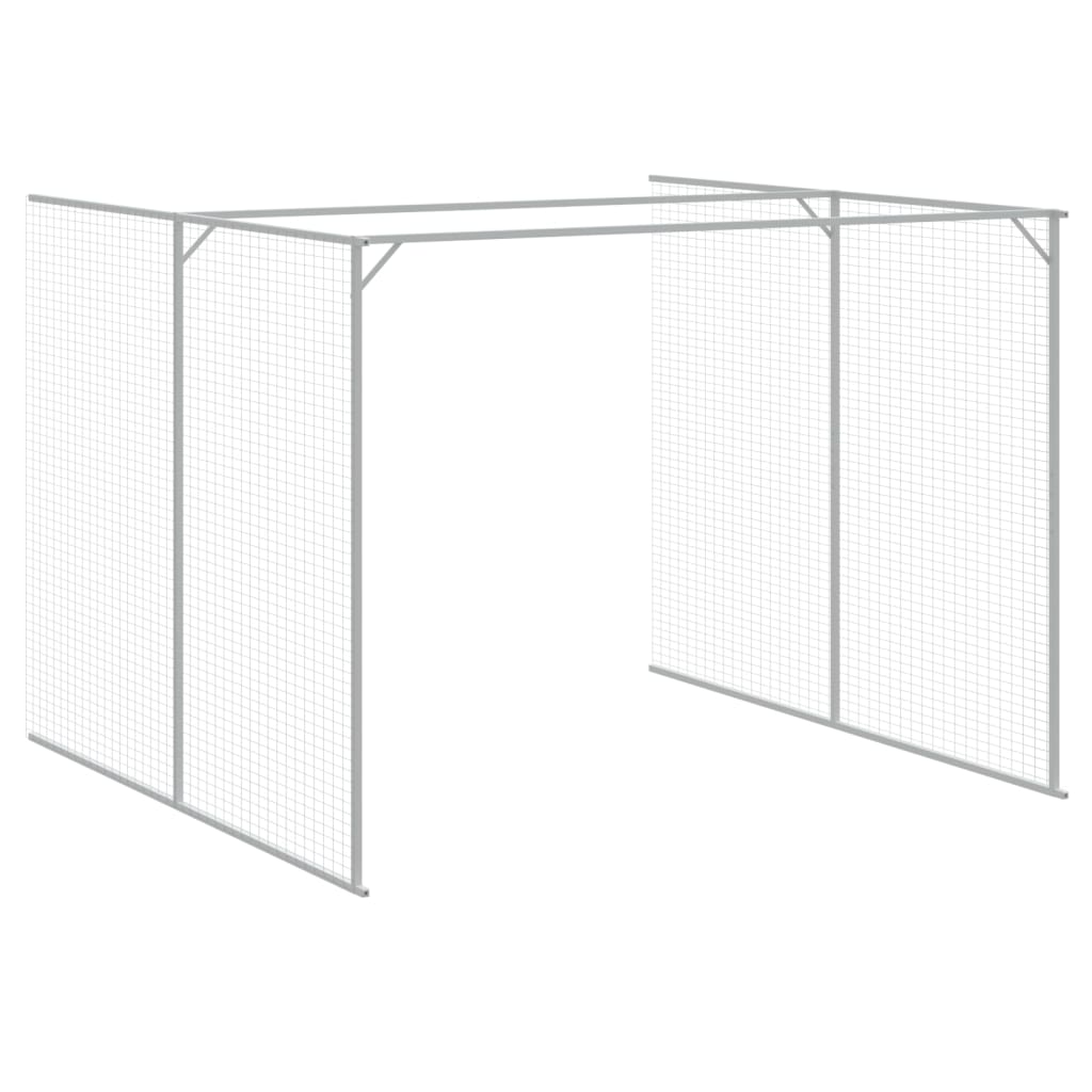 vidaXL Dog House Light Grey Galvanized Steel 84.3x341.3x71.3 in Durable