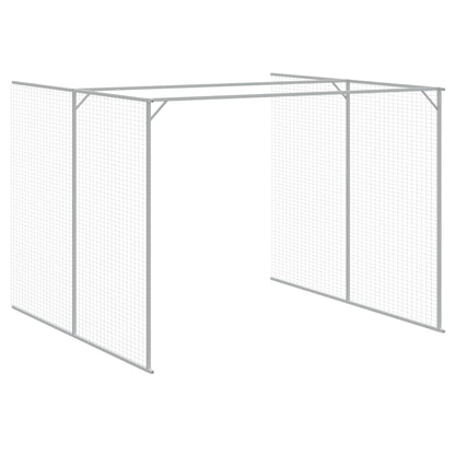 vidaXL Dog House Light Grey Galvanized Steel 84.3x341.3x71.3 in Durable