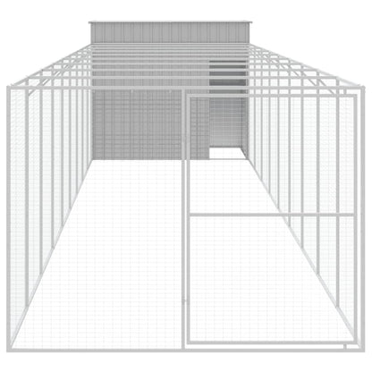 vidaXL Dog House Light Grey Galvanized Steel Large Durable Dog House