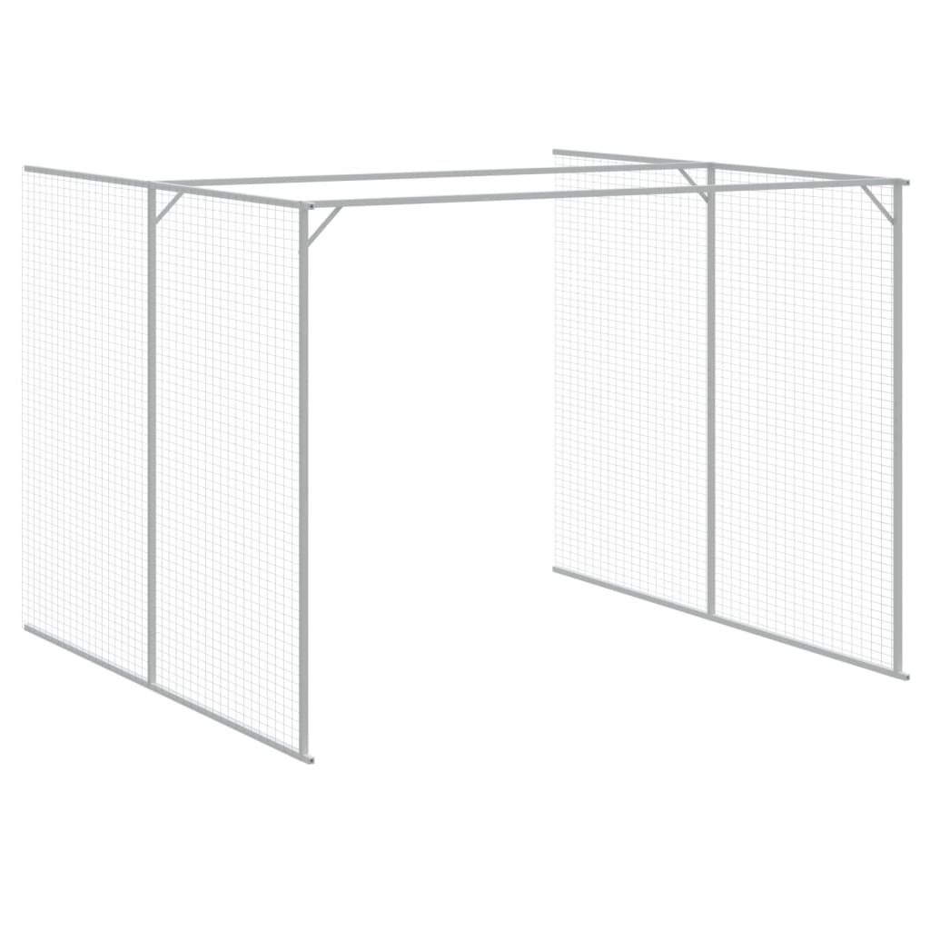vidaXL Dog House Light Grey Galvanized Steel Large Durable Dog House
