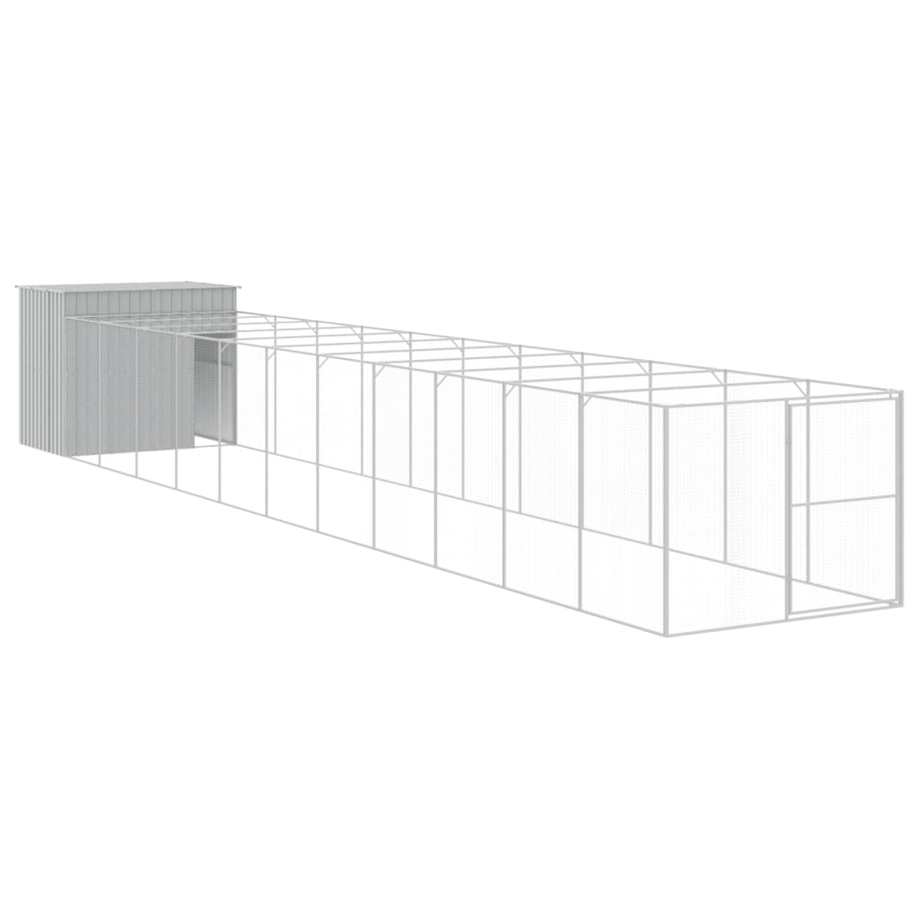 vidaXL Dog House Light grey Galvanized steel Extra Large Durable