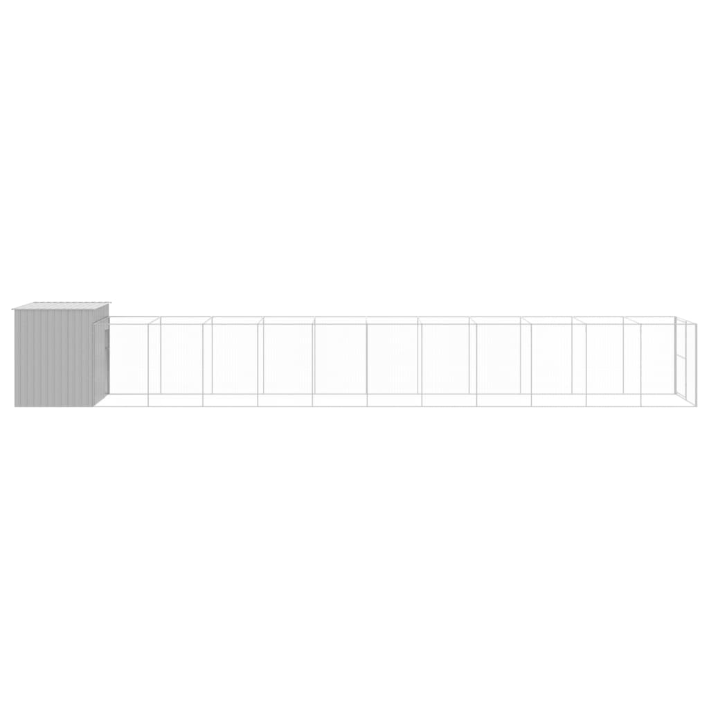 vidaXL Dog House Light grey Galvanized steel Extra Large Durable
