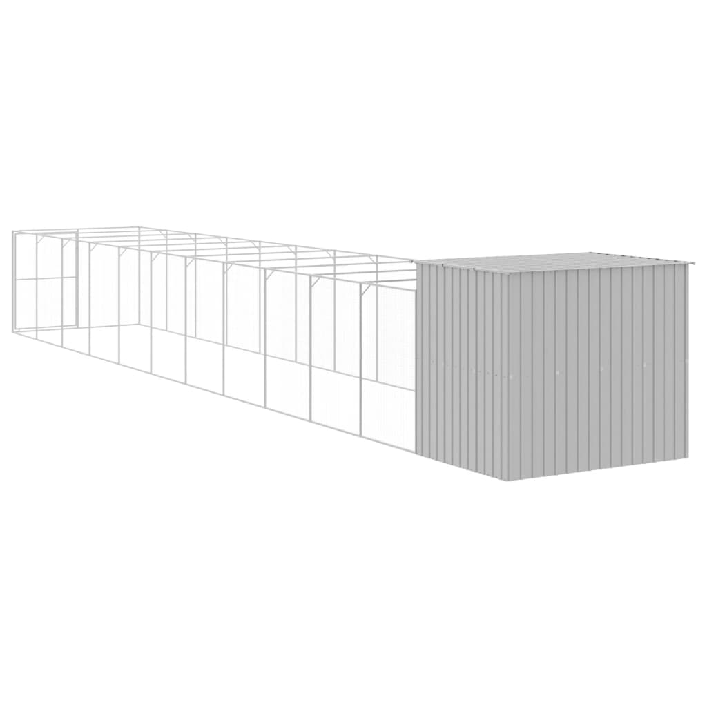 vidaXL Dog House Light grey Galvanized steel Extra Large Durable
