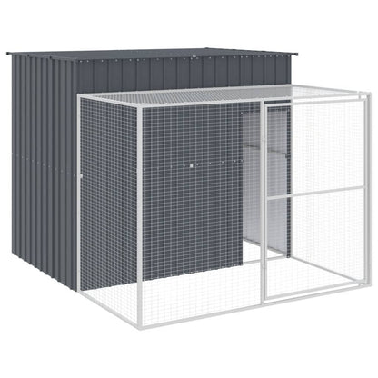 vidaXL Dog House Anthracite Galvanized Steel Big Durable Dog House