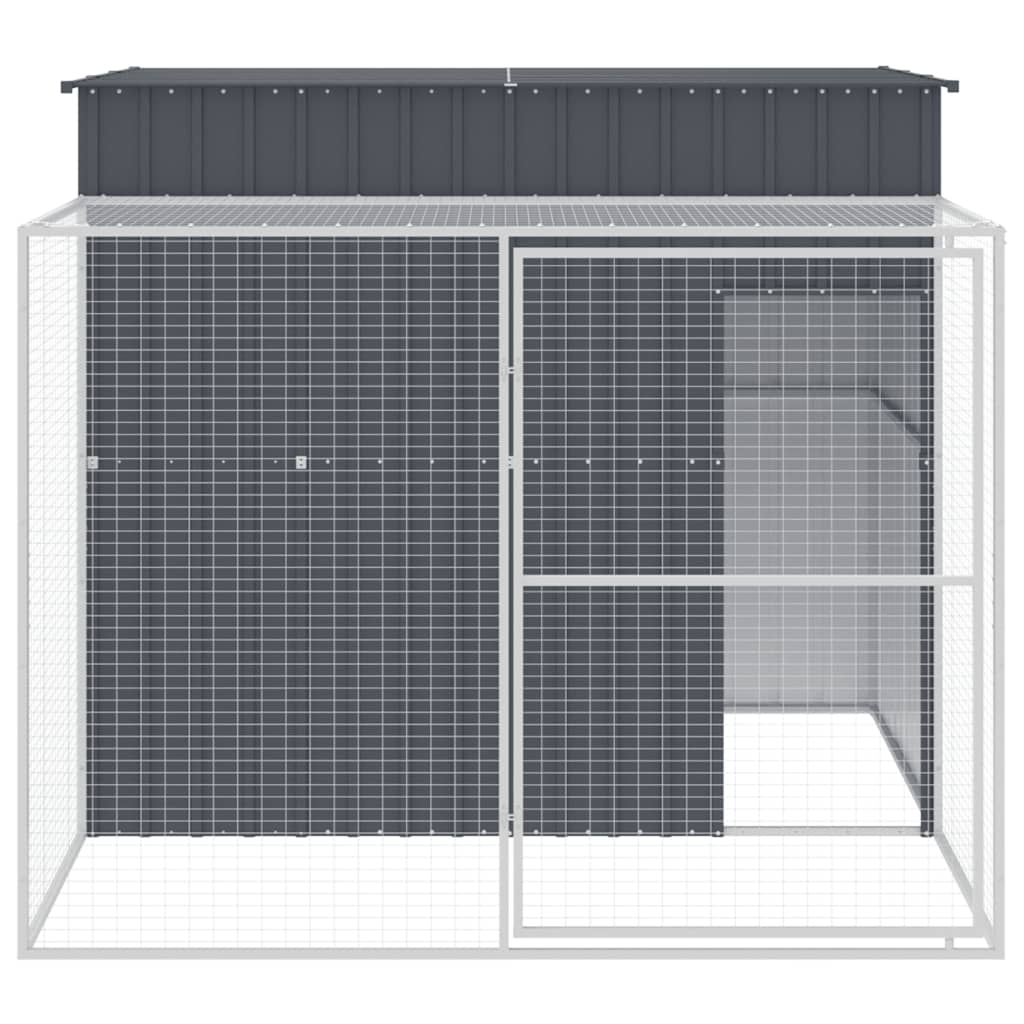 vidaXL Dog House Anthracite Galvanized Steel Big Durable Dog House