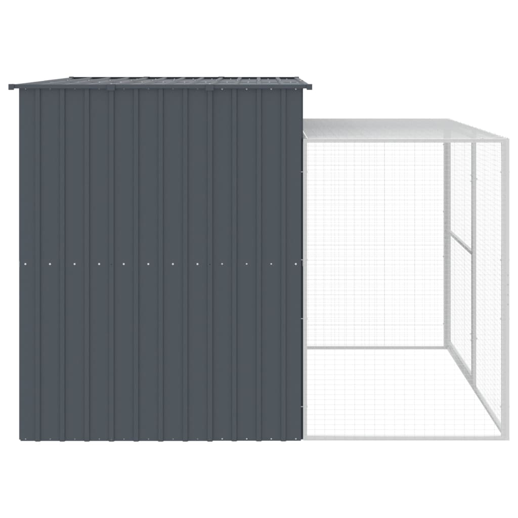 vidaXL Dog House Anthracite Galvanized Steel Big Durable Dog House