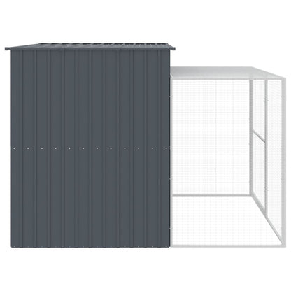 vidaXL Dog House Anthracite Galvanized Steel Big Durable Dog House