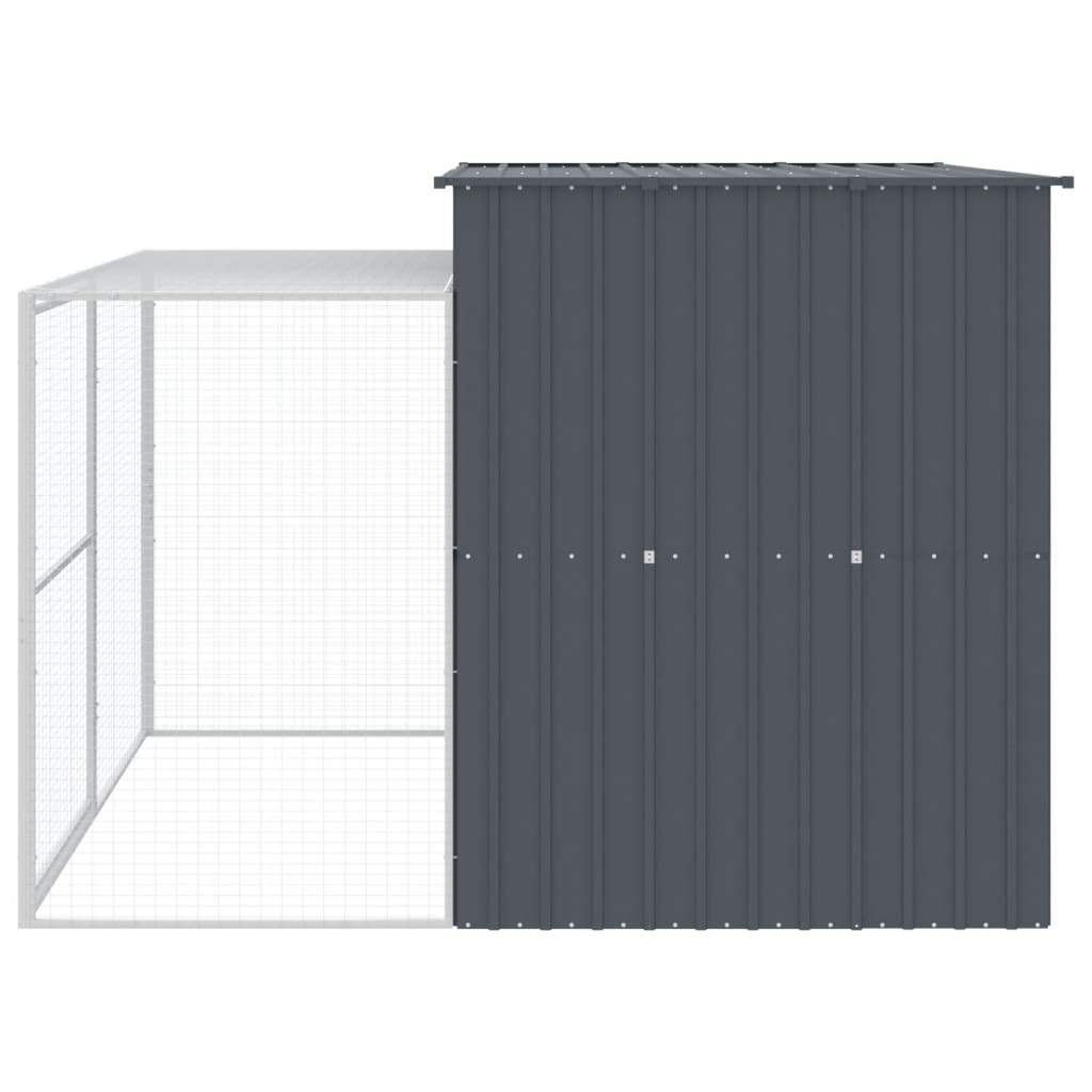 vidaXL Dog House Anthracite Galvanized Steel Big Durable Dog House