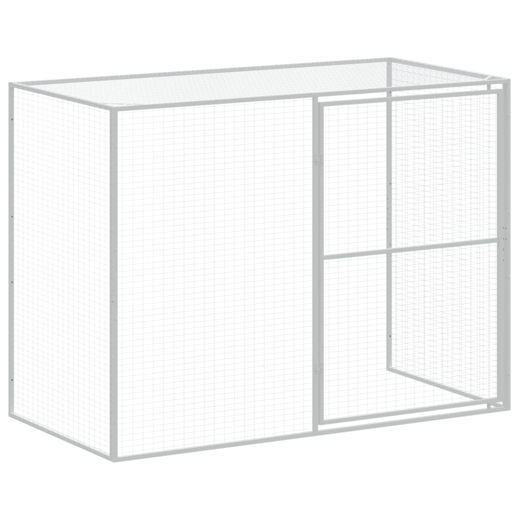 vidaXL Dog House Anthracite Galvanized Steel Big Durable Dog House