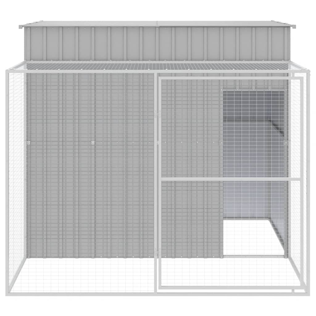 vidaXL Dog House Light Grey Galvanized Steel Large Durable Dog House