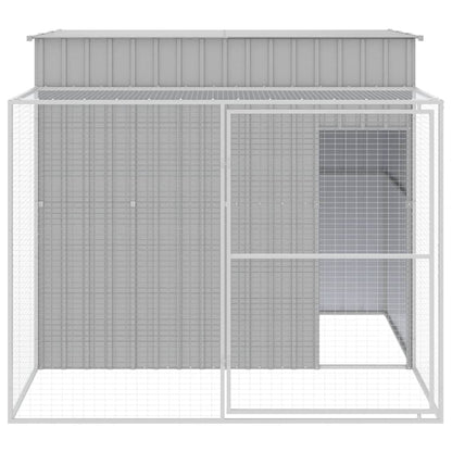 vidaXL Dog House Light Grey Galvanized Steel Large Durable Dog House