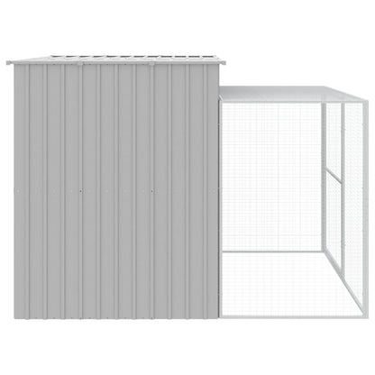 vidaXL Dog House Light Grey Galvanized Steel Large Durable Dog House