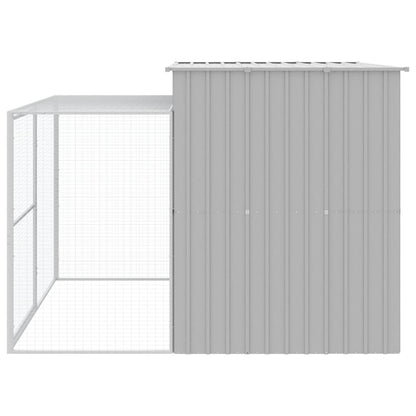 vidaXL Dog House Light Grey Galvanized Steel Large Durable Dog House