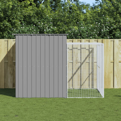 vidaXL Dog House Light Grey Galvanized Steel Large Durable Dog House