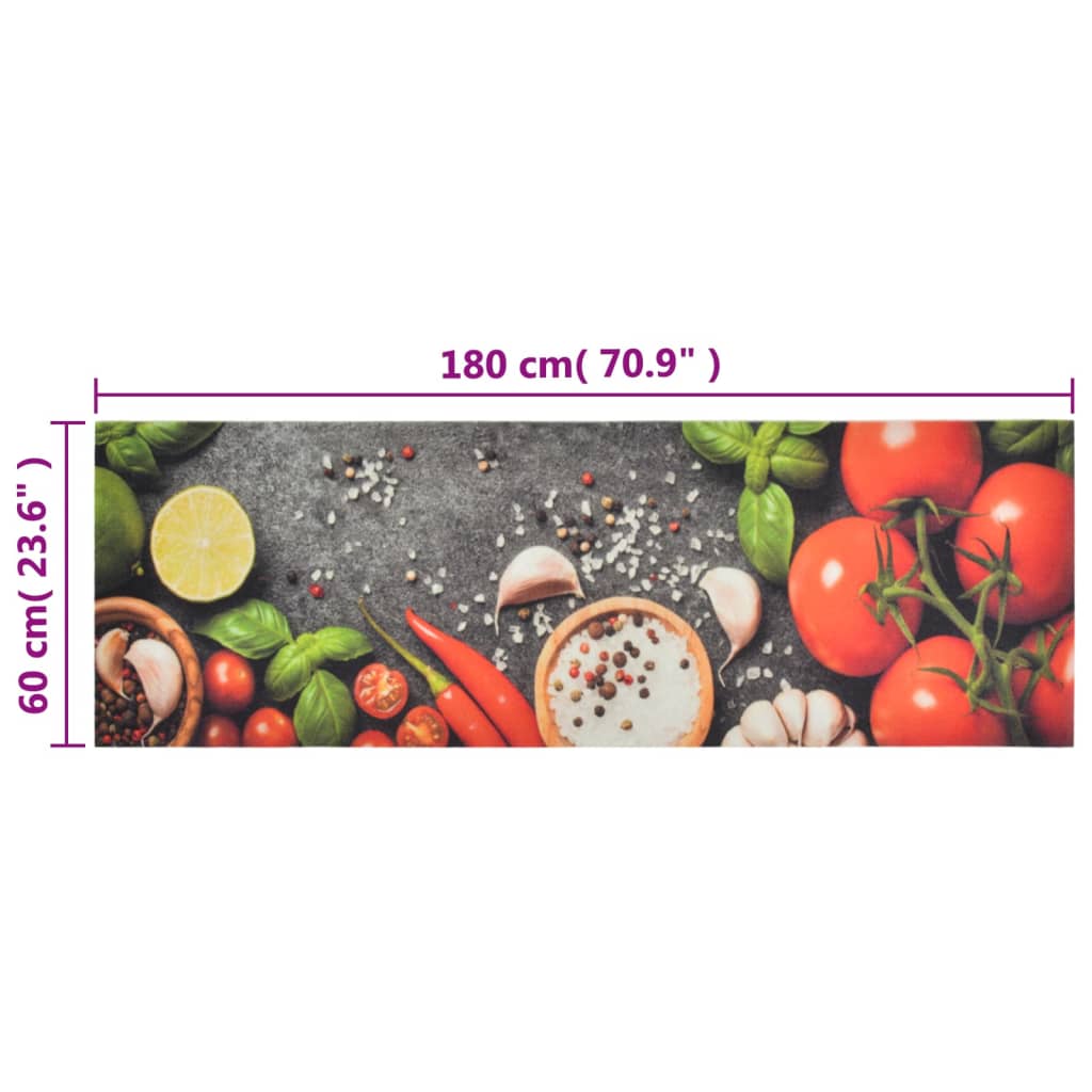 Kitchen Rug | Multicolour | Velvet (100% polyamide) | 60 x 180 cm