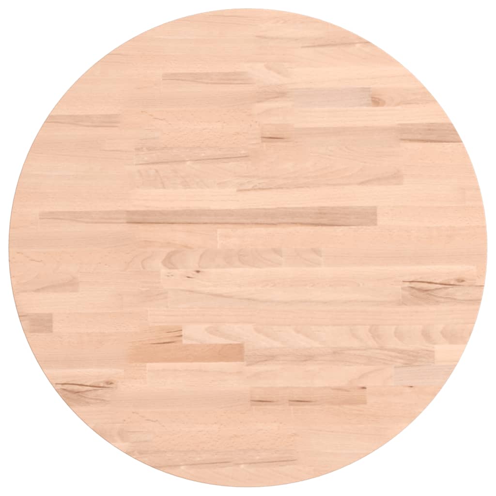 Table Top Ø50x2.5 cm Round Solid Wood Beech