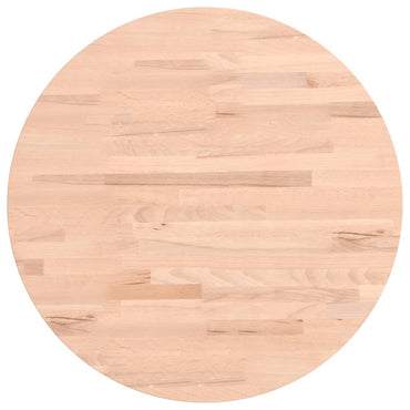 Table Top Ø50x2.5 cm Round Solid Wood Beech