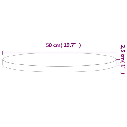 Table Top Ø50x2.5 cm Round Solid Wood Beech