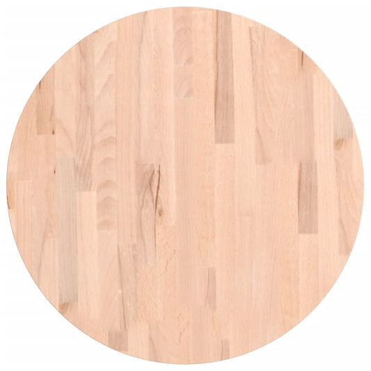 Table Top Ø60x2.5 cm Round Solid Wood Beech