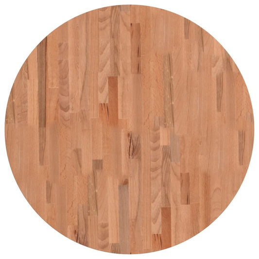 Table Top Ø80x2.5 cm Round Solid Wood Beech