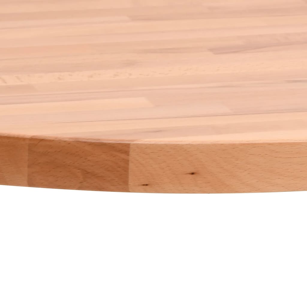 Table Top Ø60x4 cm Round Solid Wood Beech