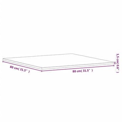 Table Top 80x80x1.5 cm Square Solid Wood Beech
