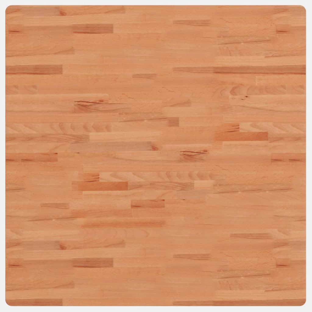 Table Top 90x90x2.5 cm Square Solid Wood Beech