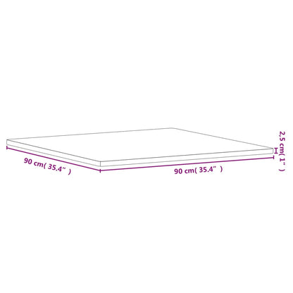 Table Top 90x90x2.5 cm Square Solid Wood Beech