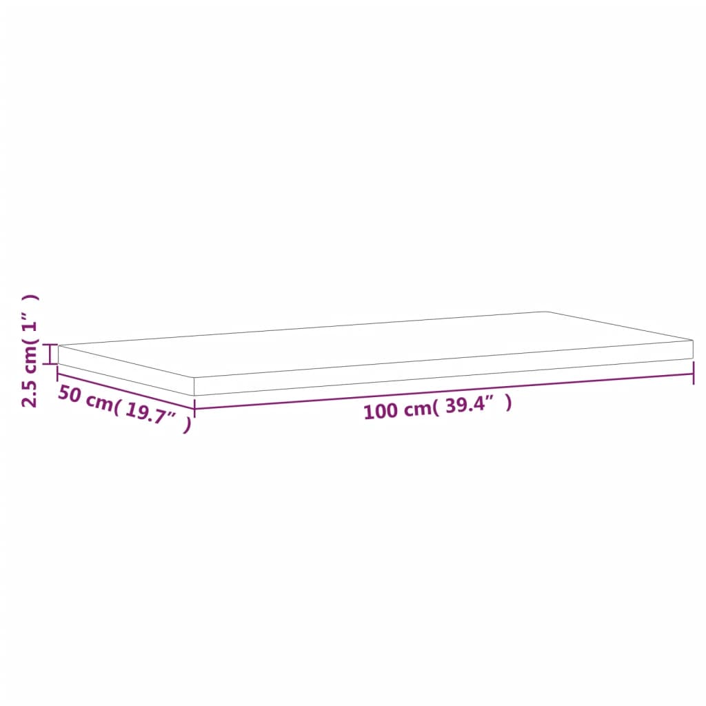 Bathroom Countertop 100x50x2.5 cm Solid Wood Beech
