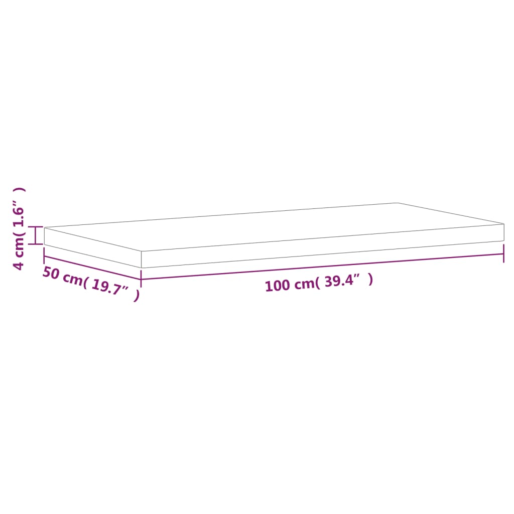 Bathroom Countertop 100x50x4 cm Solid Wood Beech