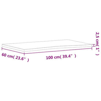 Desk Top 100x(55-60)x2.5 cm Solid Wood Beech