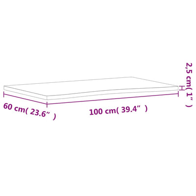 Desk Top 100x(55-60)x2.5 cm Solid Wood Beech