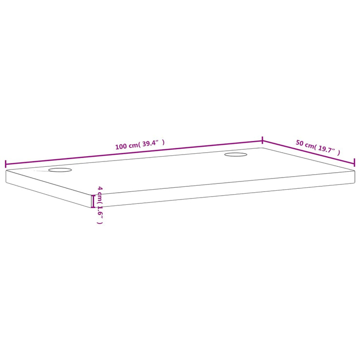 Desk Top 100x50x4 cm Solid Wood Beech