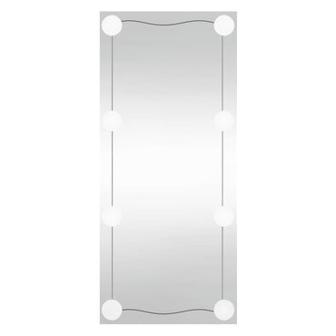 Wall Mirror with LED Lights 30x80 cm Glass Rectangle