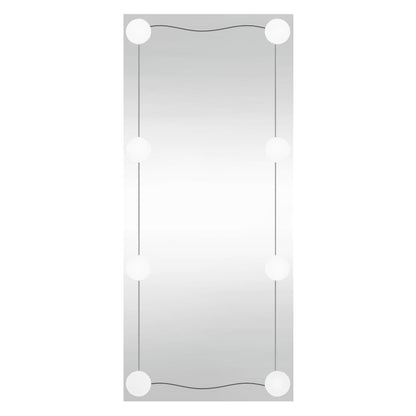 Wall Mirror with LED Lights 30x80 cm Glass Rectangle