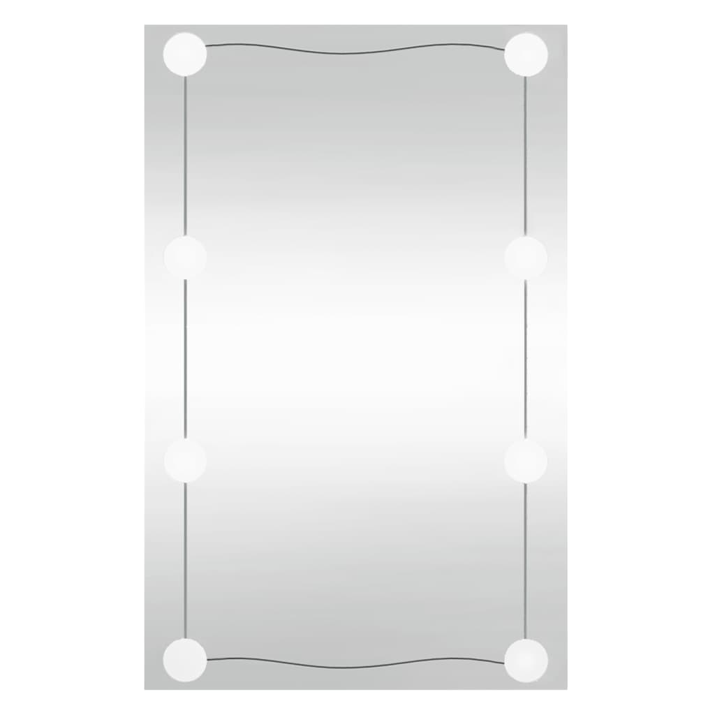 Wall Mirror with LED Lights 40x60 cm Glass Rectangle