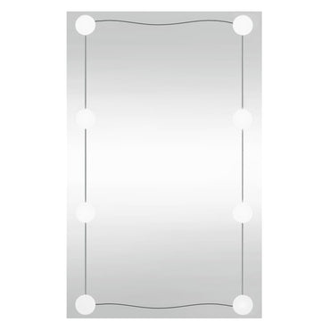 Wall Mirror with LED Lights 40x60 cm Glass Rectangle