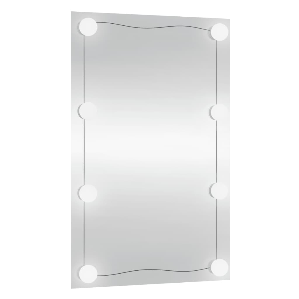 Wall Mirror with LED Lights 40x60 cm Glass Rectangle