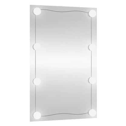 Wall Mirror with LED Lights 40x60 cm Glass Rectangle