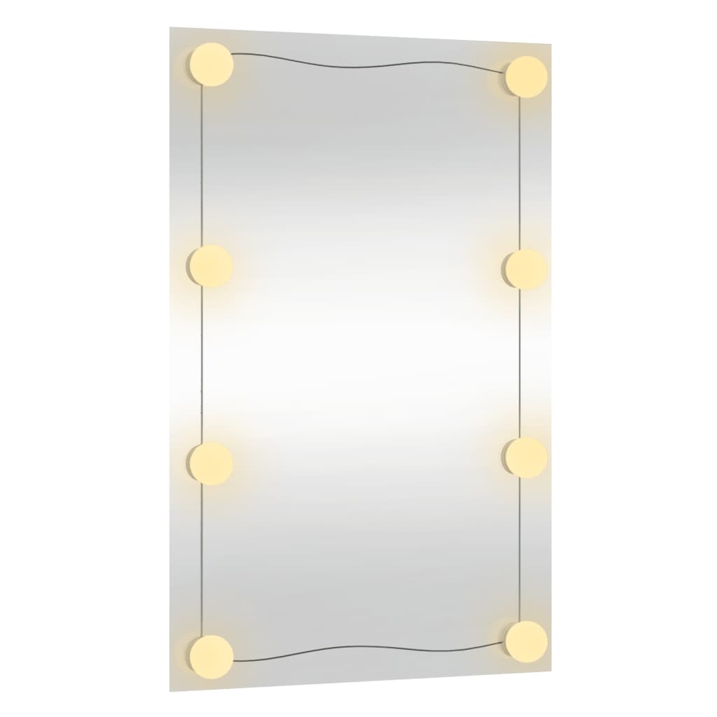 Wall Mirror with LED Lights 40x60 cm Glass Rectangle