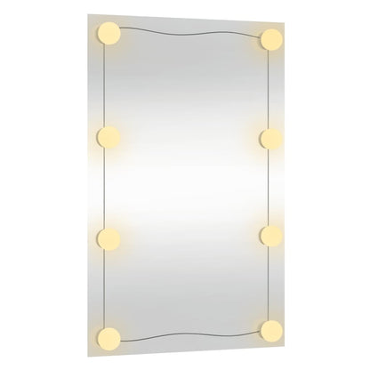 Wall Mirror with LED Lights 40x60 cm Glass Rectangle