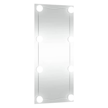 Wall Mirror with LED Lights 50x100 cm Glass Rectangle