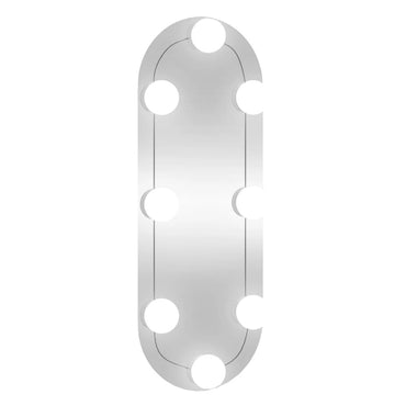 Wall Mirror with LED Lights 15x40 cm Glass Oval