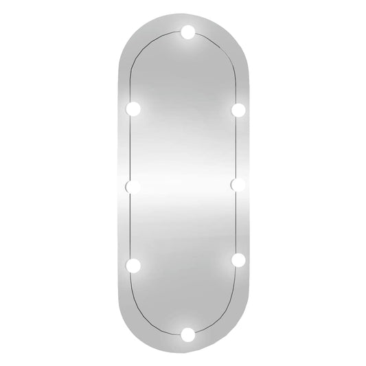 Wall Mirror with LED Lights 25x60 cm Glass Oval