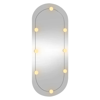 Wall Mirror with LED Lights 25x60 cm Glass Oval