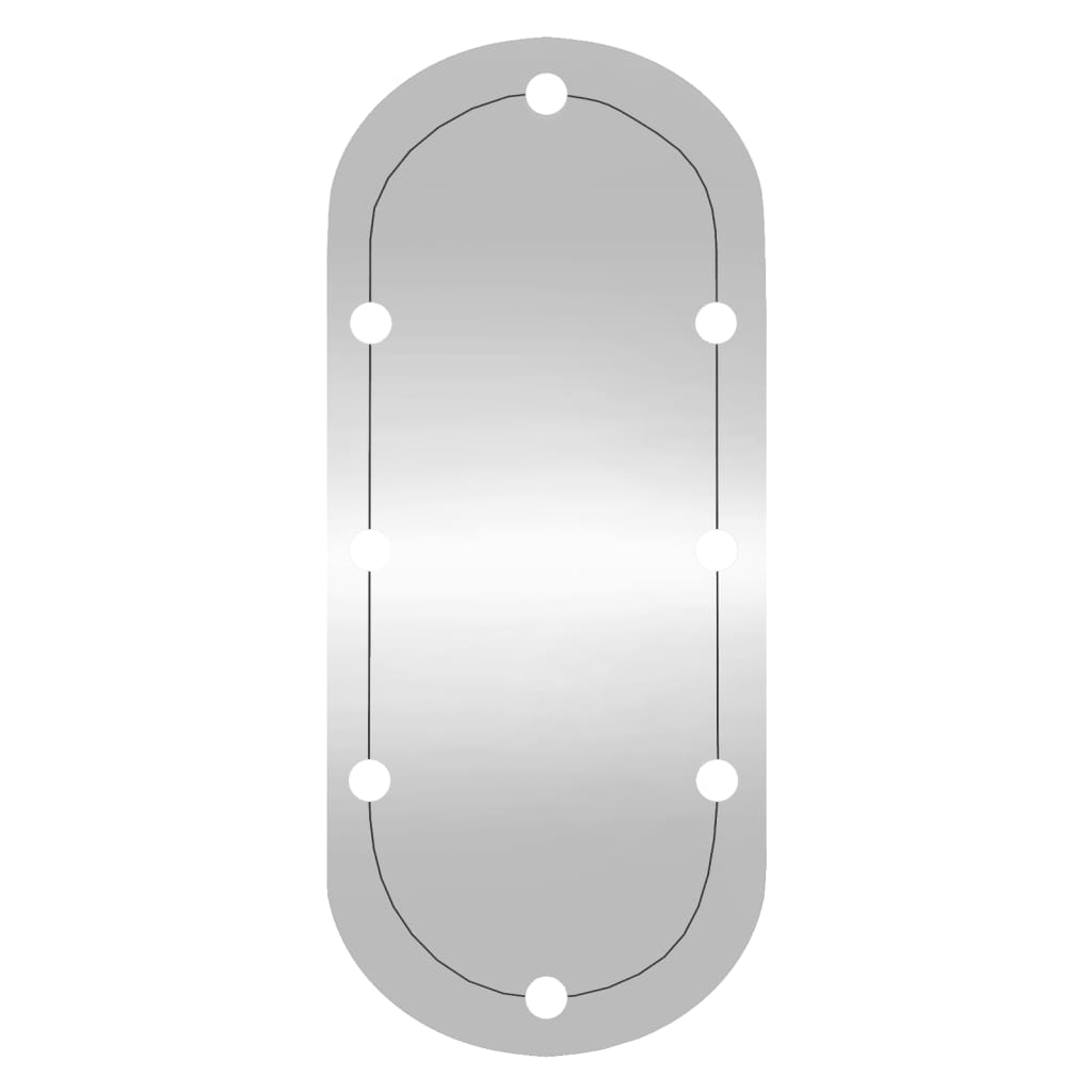 Wall Mirror with LED Lights 25x60 cm Glass Oval